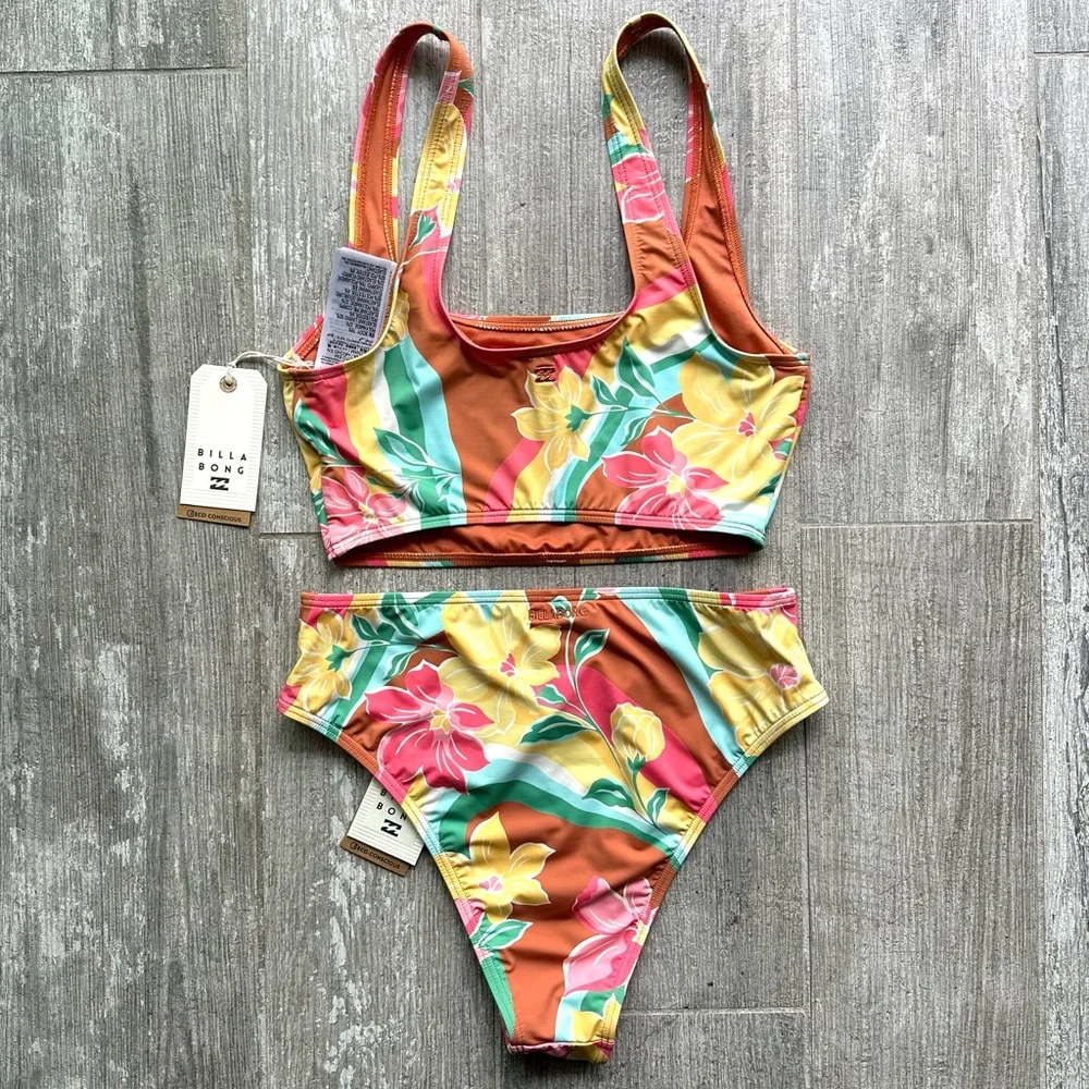 🔥🔥BILLABONG - CHASIN SUNBEAMS CROP TANK MAUI BIKINI SET🔥🔥 - Picture 8 of 10